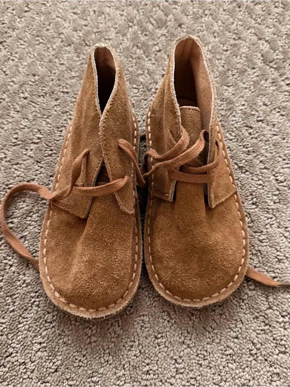 Ralph Lauren Kids Suede Lace-Up Boots in Rust Brown